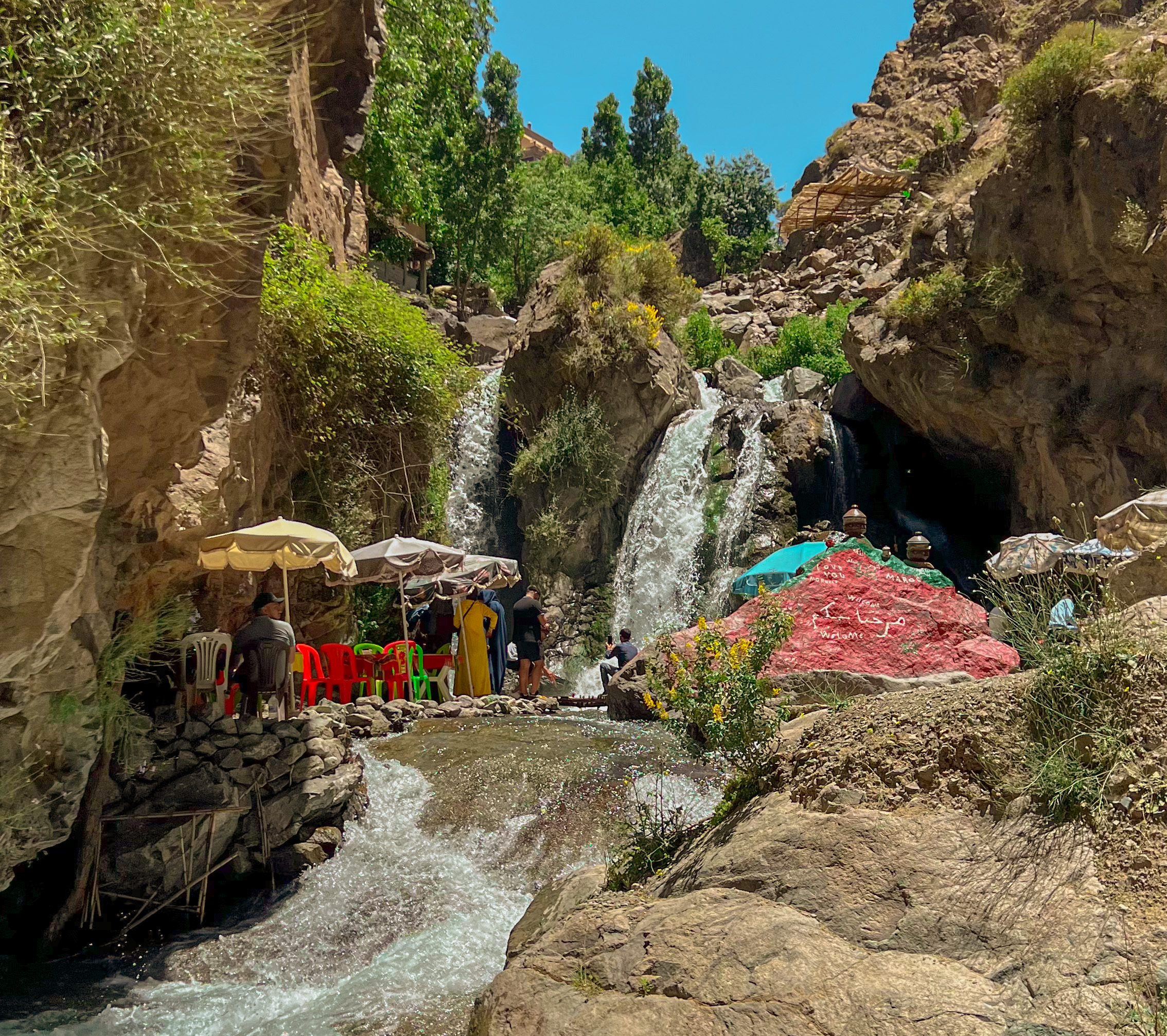 waterfall hike in atlas mountains
