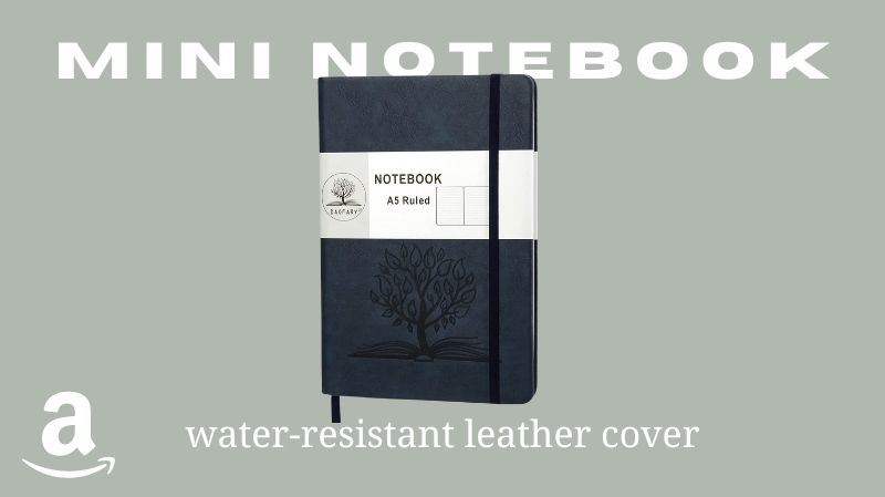 mini notebook water-resistant leather cover amazon